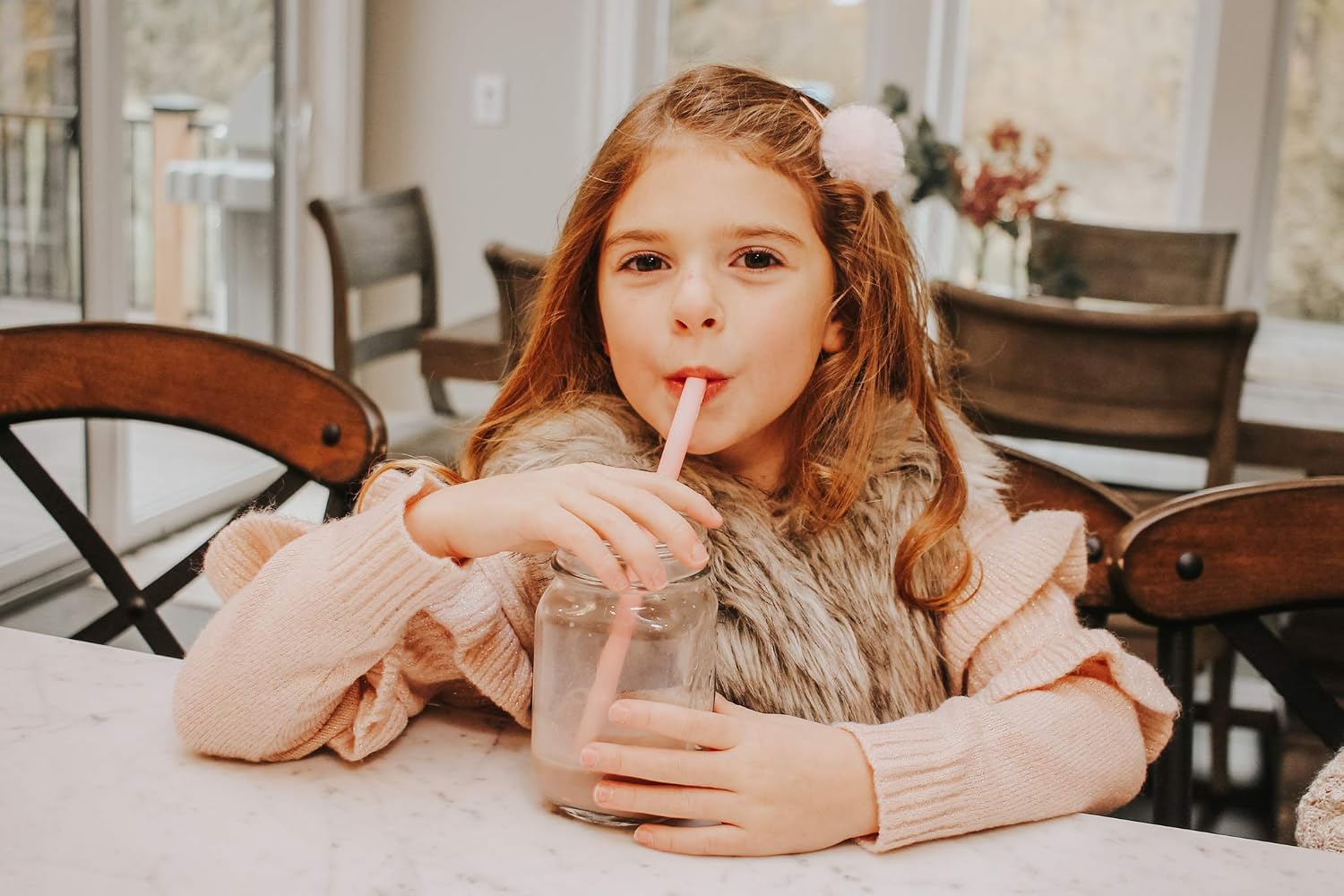 Reusable Silicone Drinking Straws - Big Size with Curved Bend for Tumblers Made from BPA Free No-Rubber Silicon - Flexible, Collapsible, Chewy, Bendy, Safe for Kids/Toddlers image 3