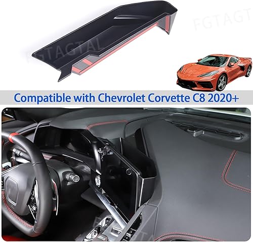 Miniatura 6 de Center Console Storage Box Compatible with Chevrolet Corvette C8 2020-2025, ABS Navigation Screen Rear Storage Tray Organizer, Auto Interior