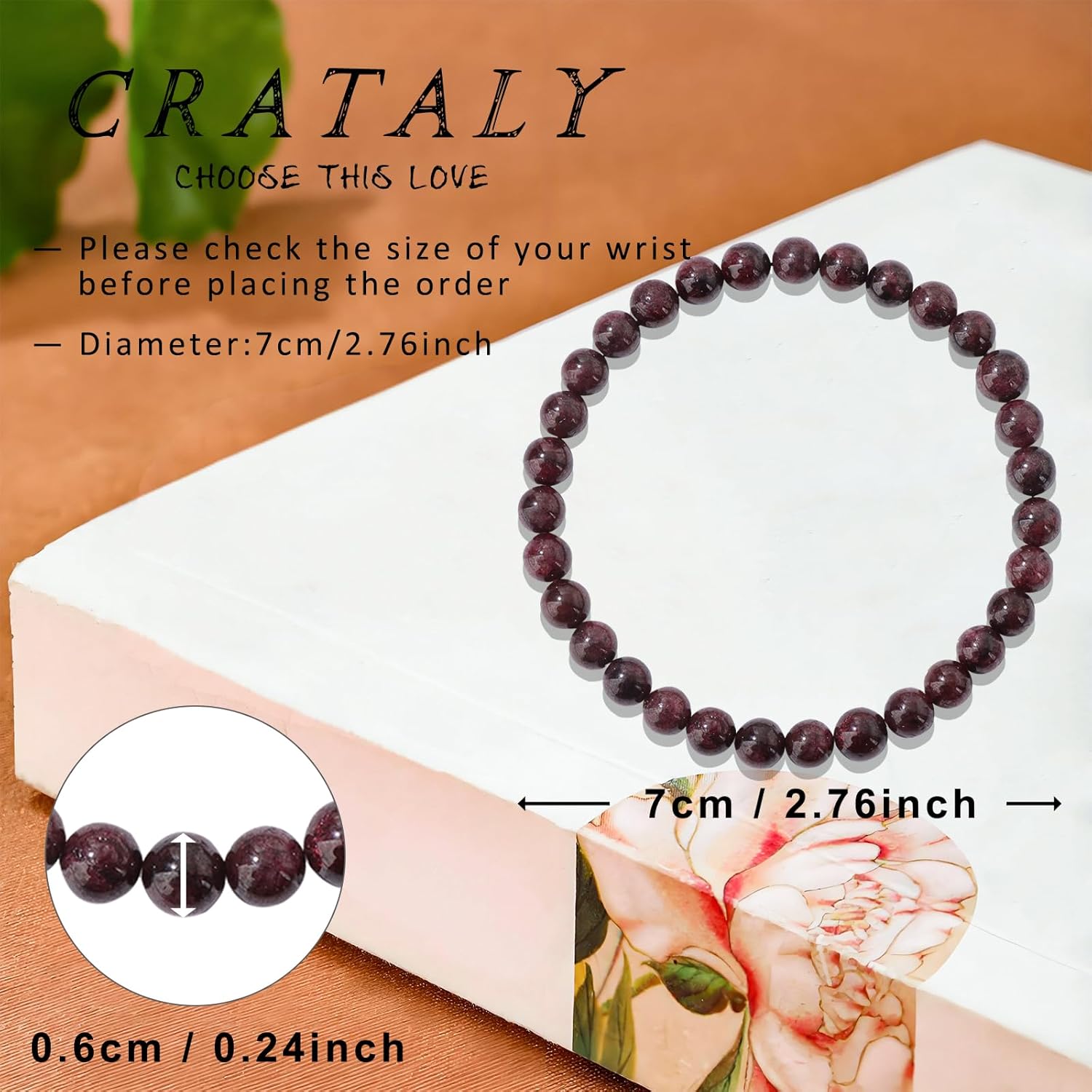 Birthstone Beaded Bracelet, Protection Balance Healing Crystal Birthday Valuntine's Day Mother's Day Gifts - Image 2