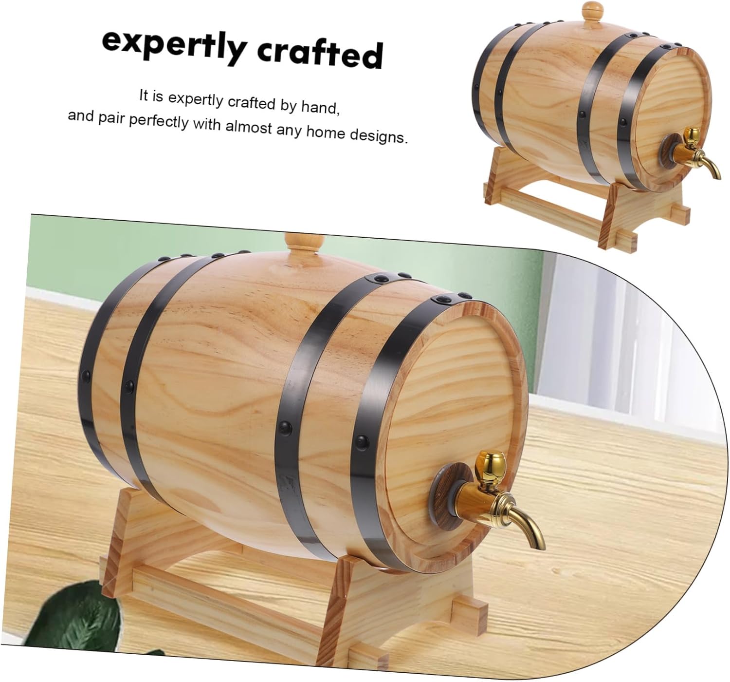 Wooden Brewing Fermentation Container Faucet for Storing Red Wine Beer Whiskey and More
