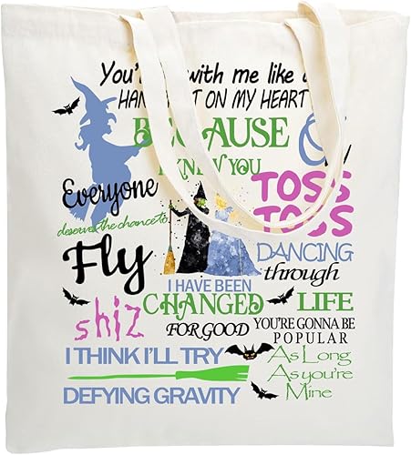 WZJHCL Wicked - Bolsa musical para fiesta de Halloween, regalo musical de Broadway, bolsa de compras, regalo de temporada espeluznante