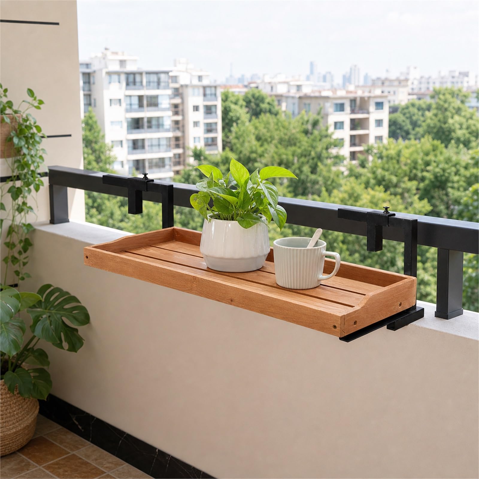 Tavolo sospeso da Balcone Tavolo Sospeso Pieghevole in per Ringhiera del Balcone Tavolo da Bar per ringhiera pensile da Esterno Pieghevole Facile da Pulire for Interni ed Esterni