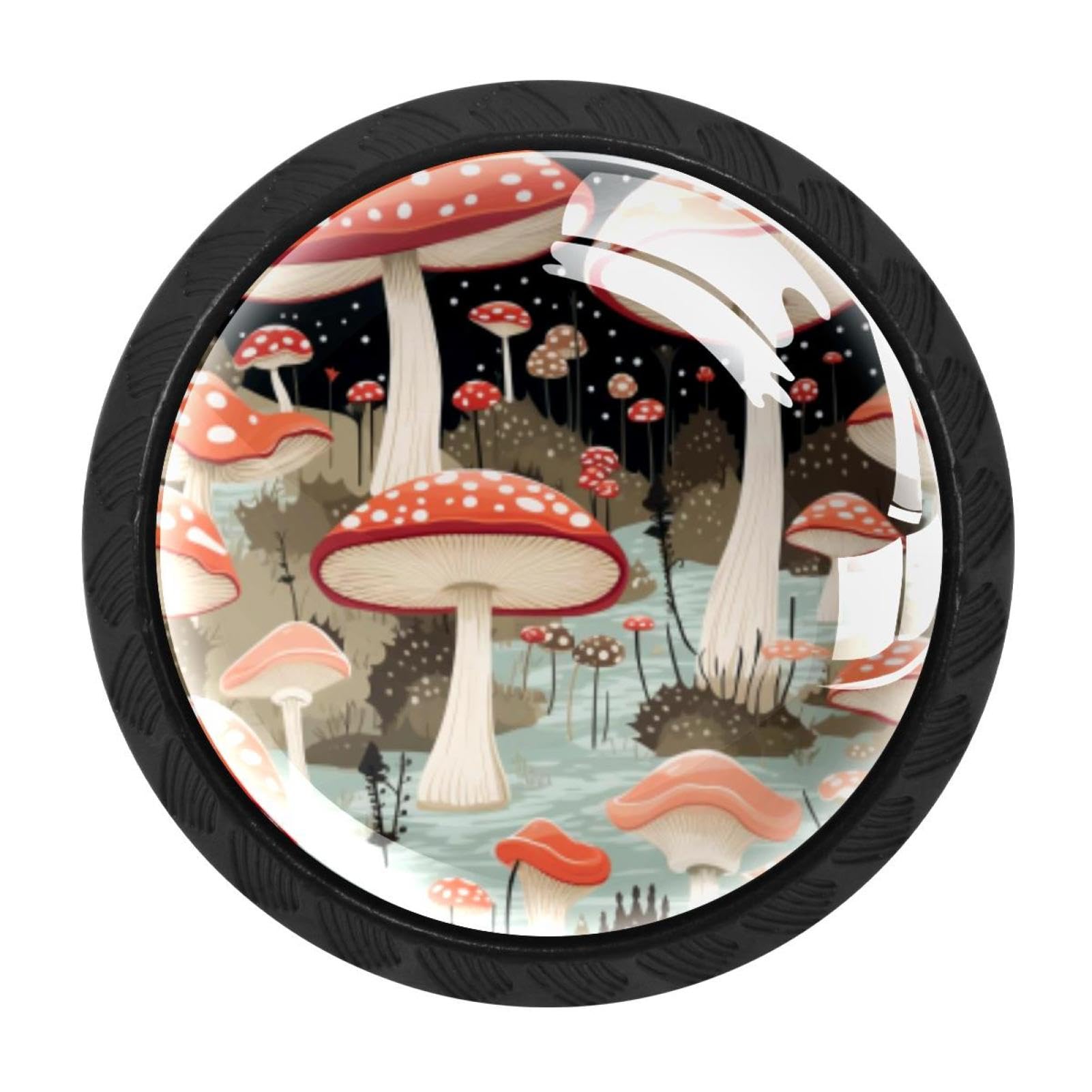 CHENZZZZ 4 Pieces Dresser Knobs Mushroom Drawer knobs Cabinet Knobs Pull Handles for Home Kitchen Office