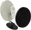 Silicone Body and Face Scrubber Set 3 Pack, BEAUTAIL Shower Bath Scrubber, Gentle Exfoliating Brush for Women Men Sensitive Skin, More Hygienic Than Traditional Loofah, Long Lasting, Black+Gray