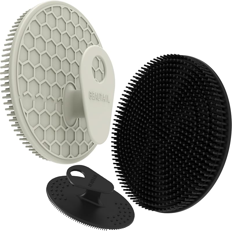 Kit BEAUTAIL com 2 Escovas de Silicone para Corpo e 1 Escova para Rosto, BB07