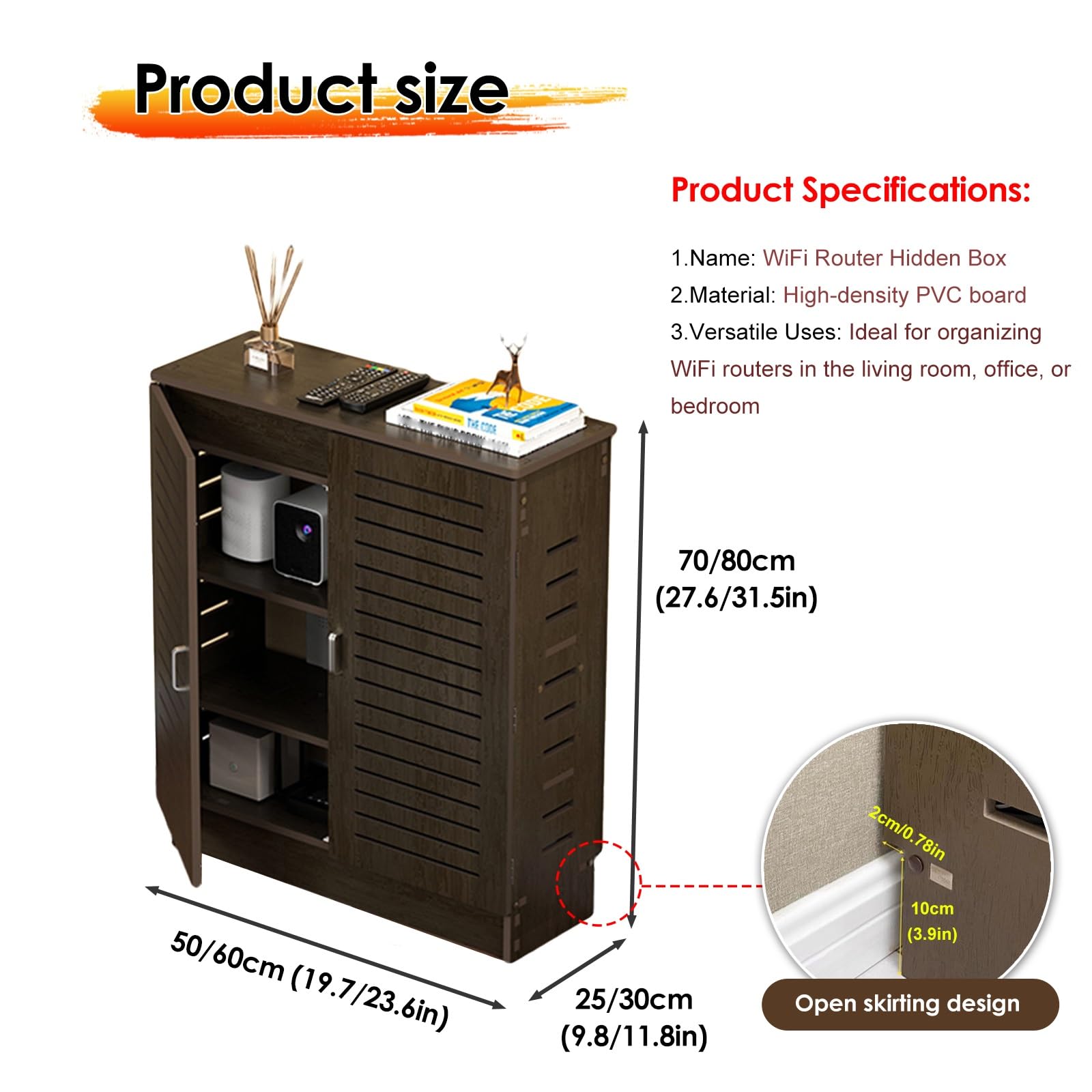 WLAN-Router-Aufbewahrungsbox Mit Schranktür, Wandhalterung Oder Freistehend, WiFi-Router-Rack, Modem-Organizer, Schwimmendes Regal, Steckdosenleiste-Hider, Heim- Und Büro-Medienaufbewahrung