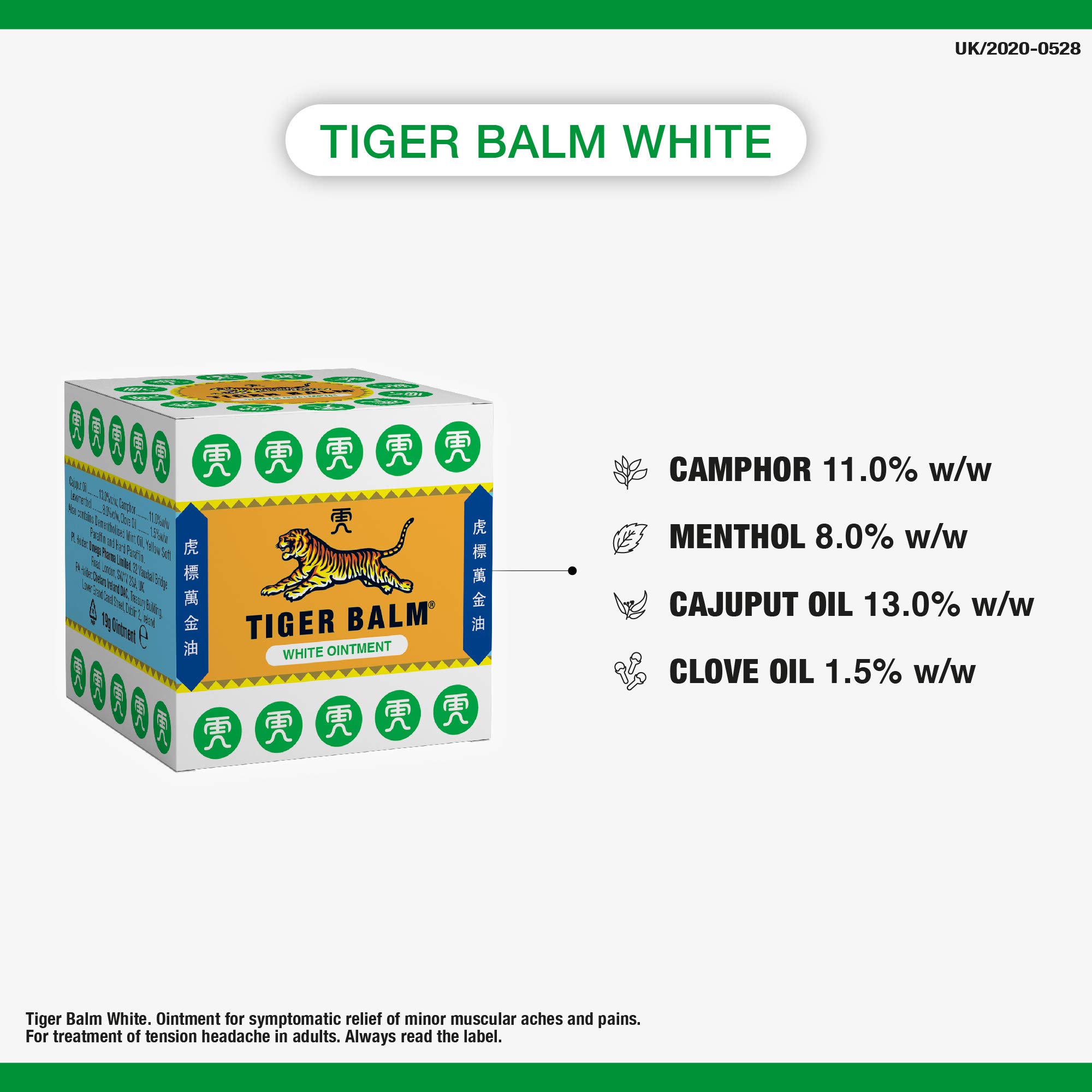 Tiger Balm White Ointment 30 g - for the Treatment of Tension Headaches