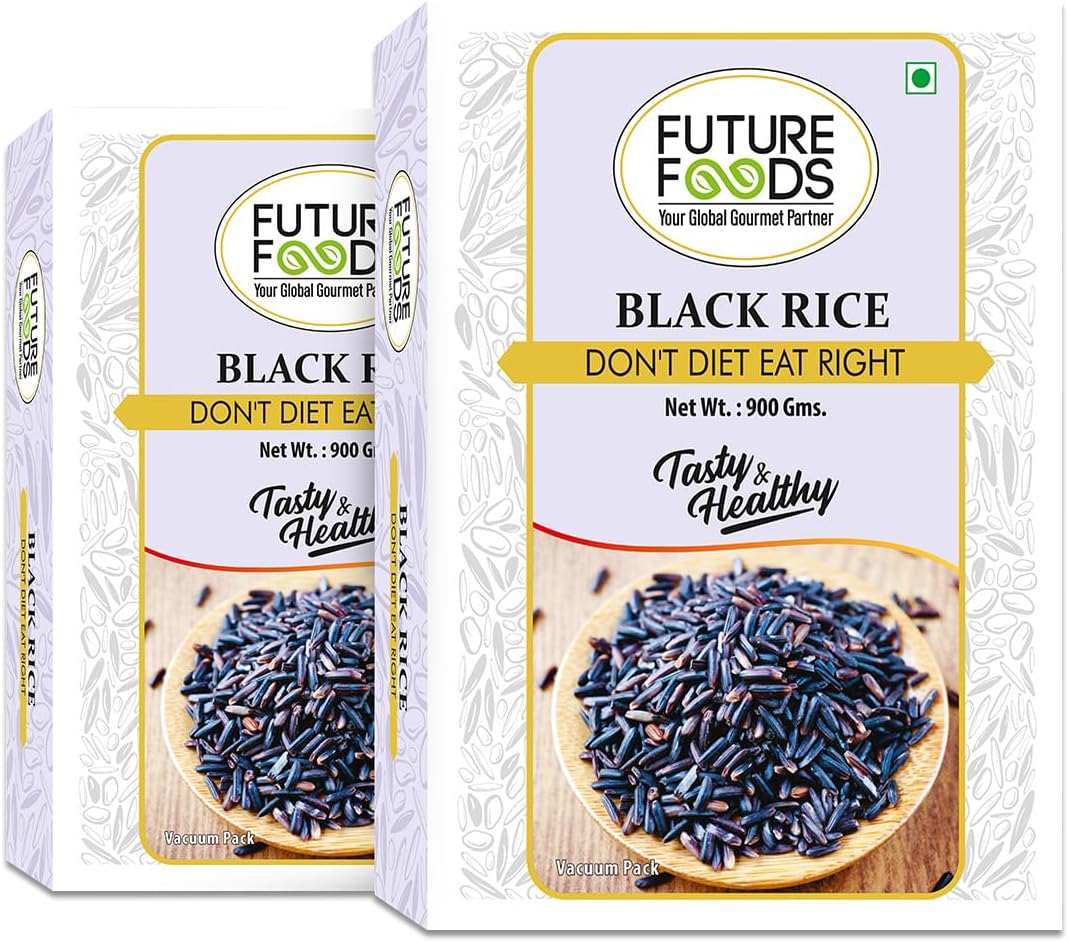Future Foods Black Rice 900gram (Pack of 2)|Protein Rich|Rich in Antioxidants|All Natural|Aromatic & Unpolished|Natural Detoxifier & Fiber Source|Prevents The Risk of Diabetes & Obesity