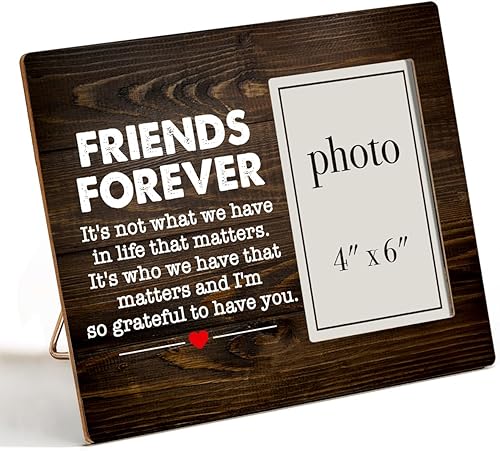 Nurawo Regalos de amistad para hombres, mujeres y amigos, regalos para amigos, marco de fotos de madera para siempre, marco de fotos de amistad para