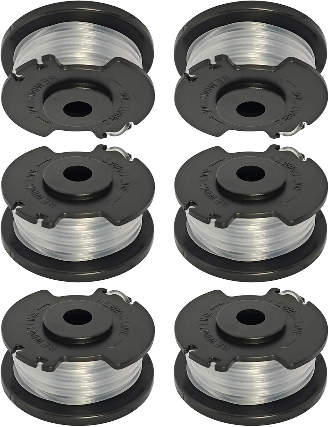 HT-19-401-003-06 Compatible with Hyper Tough HT-19-401-003-07,HT21-401-003-03,HT21-401-003-02 and 20V Max Hyper Tough String Trimmer,Replacement Trimmer Spool 0.065" 17ft Line -6Pack