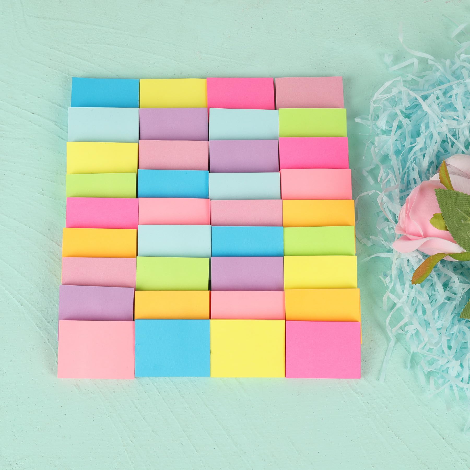 40 blocs de notas adhesivas de 1.5 x 2 pulgadas, 10 colores brillantes, almohadillas autoadhesivas pequeñas, coloridas mini notas adhesivas a granel para oficina, hogar, 50 hojas/bloc