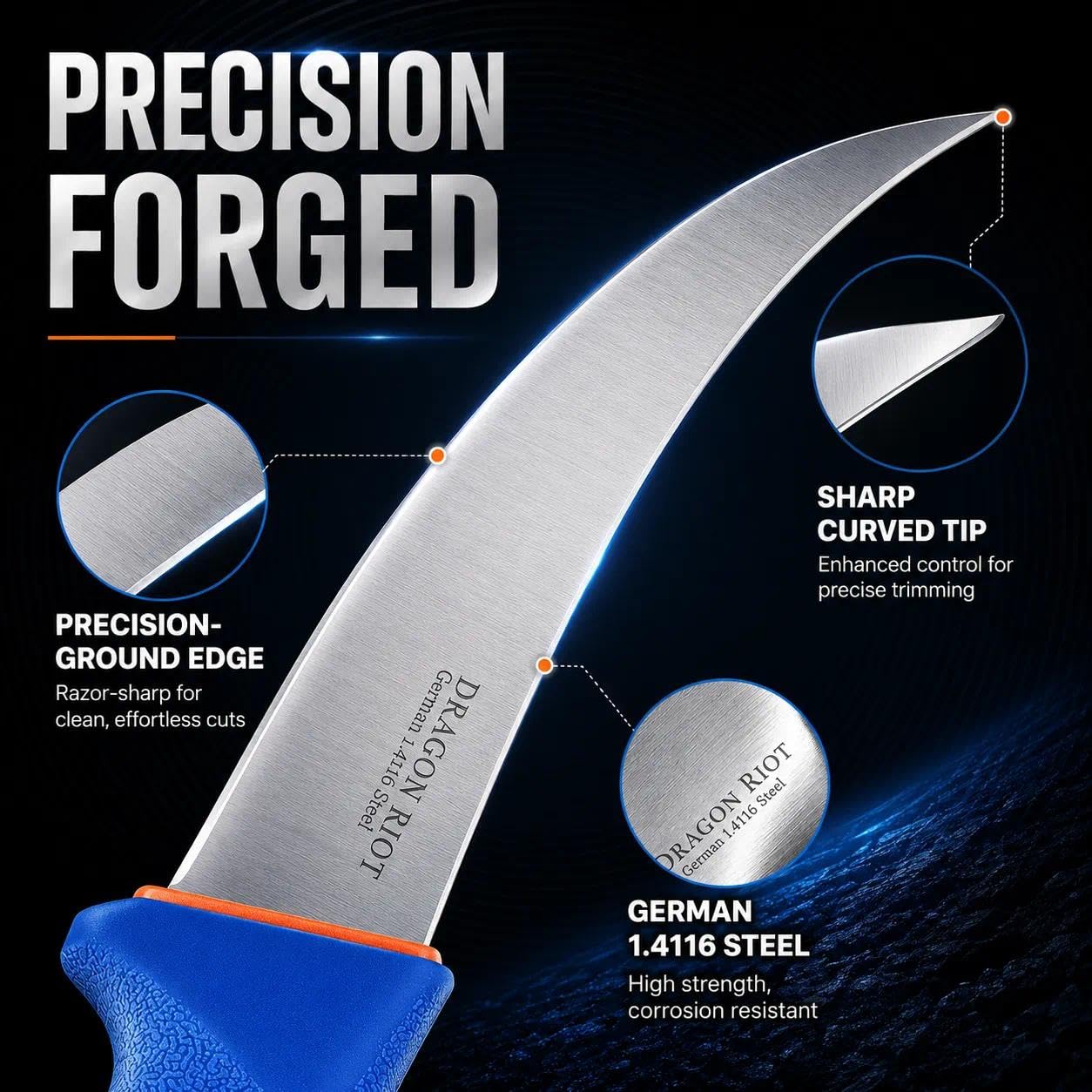 DRAGON RIOT 6 Inch Fillet Knife, Boning Knife, Flexible Blade, Curved Blade — Amazon image 2