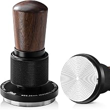Bincoo 51mm Espresso Tamper,30lb Consistent Pressure Coffee Tamper with Stainless Steel Ripple Base,Barista Espresso Tamper Wood Handle for Home Coffee Espresso Accessories Black, 51mm