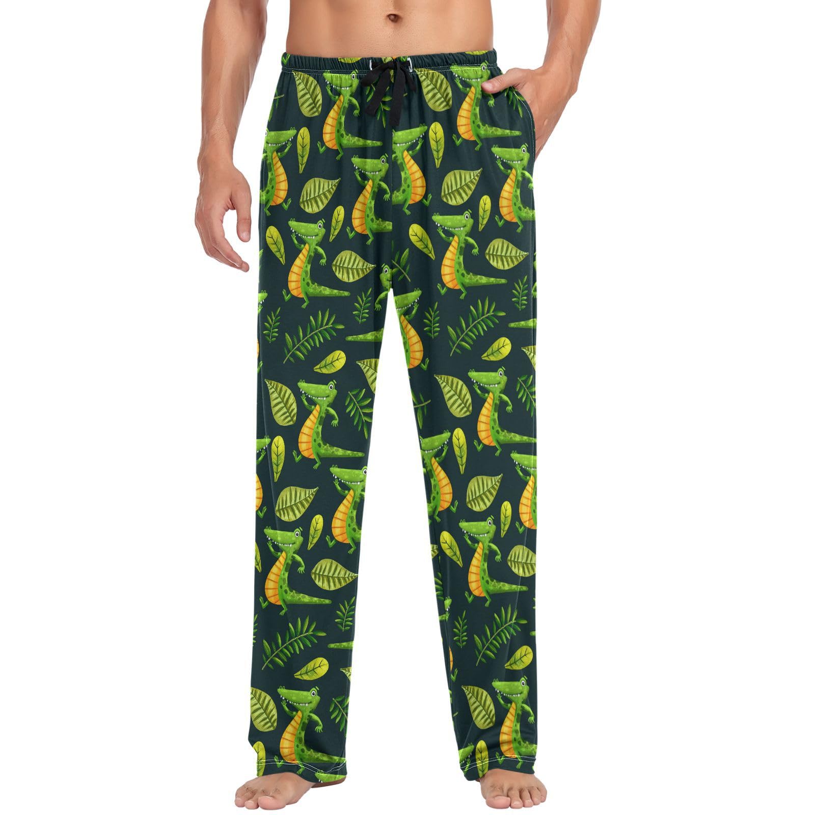 visesunny Mens 100% Cotton Pajama Bottoms Lightweight Lounge Pant with Pockets Soft Sleep Pj Pants for Men