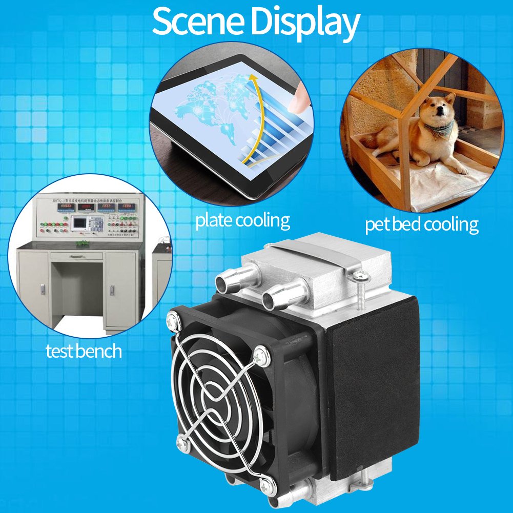 Refrigerazione Elettronica a Semiconduttore 12V 0,2a 144W, Kit Sistema di Raffreddamento Mini a 2 Chip, Kit di Raffreddamento Termoelettrico Per Letto Per Animali Domestici, Banco di Prova