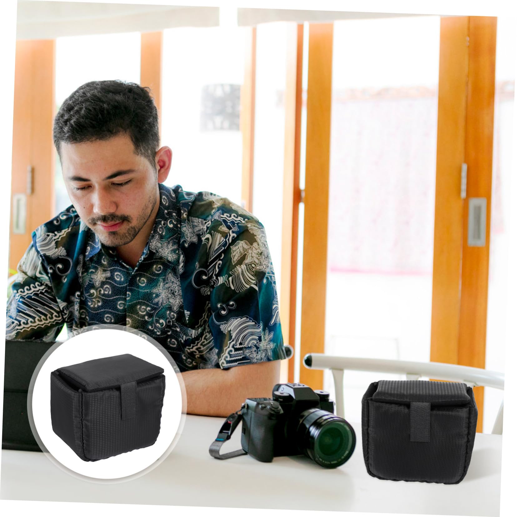 Uonlytech 3piezas Funda De Protección Acolchada para Lentes De Cámara DSLR y Resistente Golpes Bolsa y Ligera para Accesorios Fotográficos