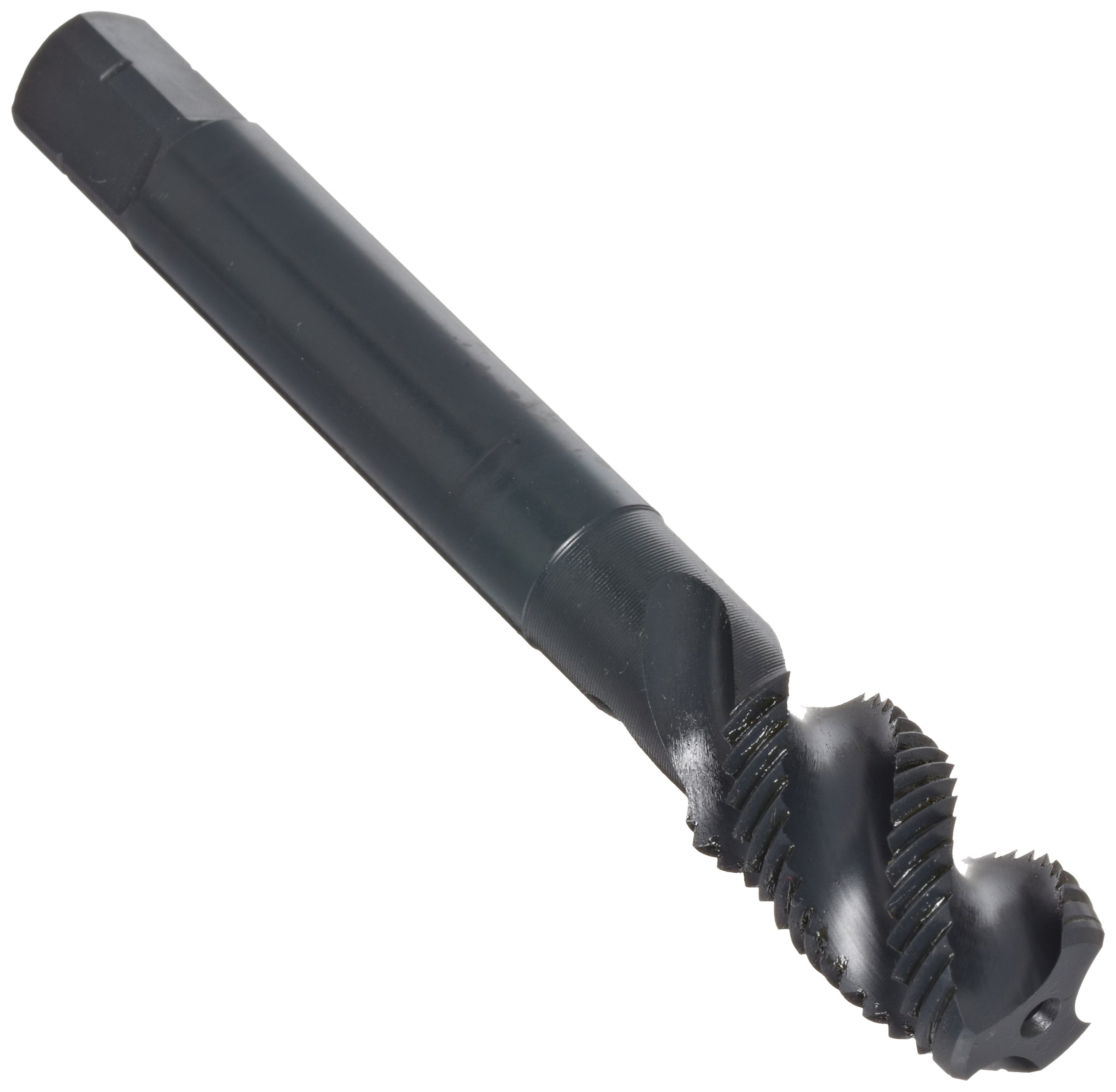 Dormer E033 Powdered Metal Steel Spiral Flute Threading Tap, Black Oxide Finish, Round with Square End Shank, Modified Bottoming Chamfer, 9/16
