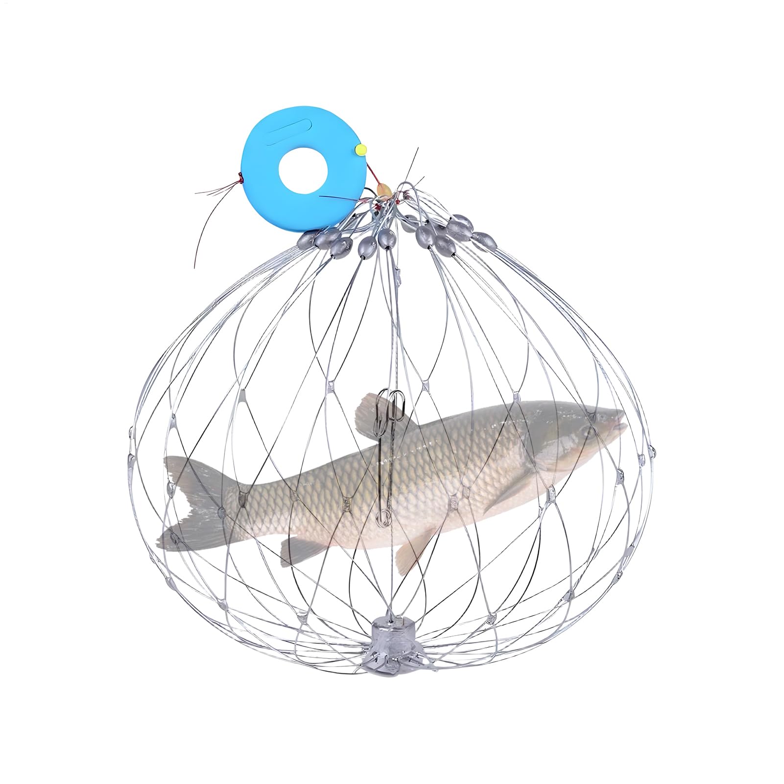 Jaula para Cangrejos - Jaula Cebadora para Trampas de Cangrejos de Alambre de Acero - Equipo de con Red para Camarones en Río Lago Agua Dulce y Salada Exterior