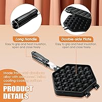 Vista 7 de MAOPINER Molde para hacer gofres de burbujas, molde para gofres, olla antiadherente de doble cara para hacer waffles de huevo y forma de pez