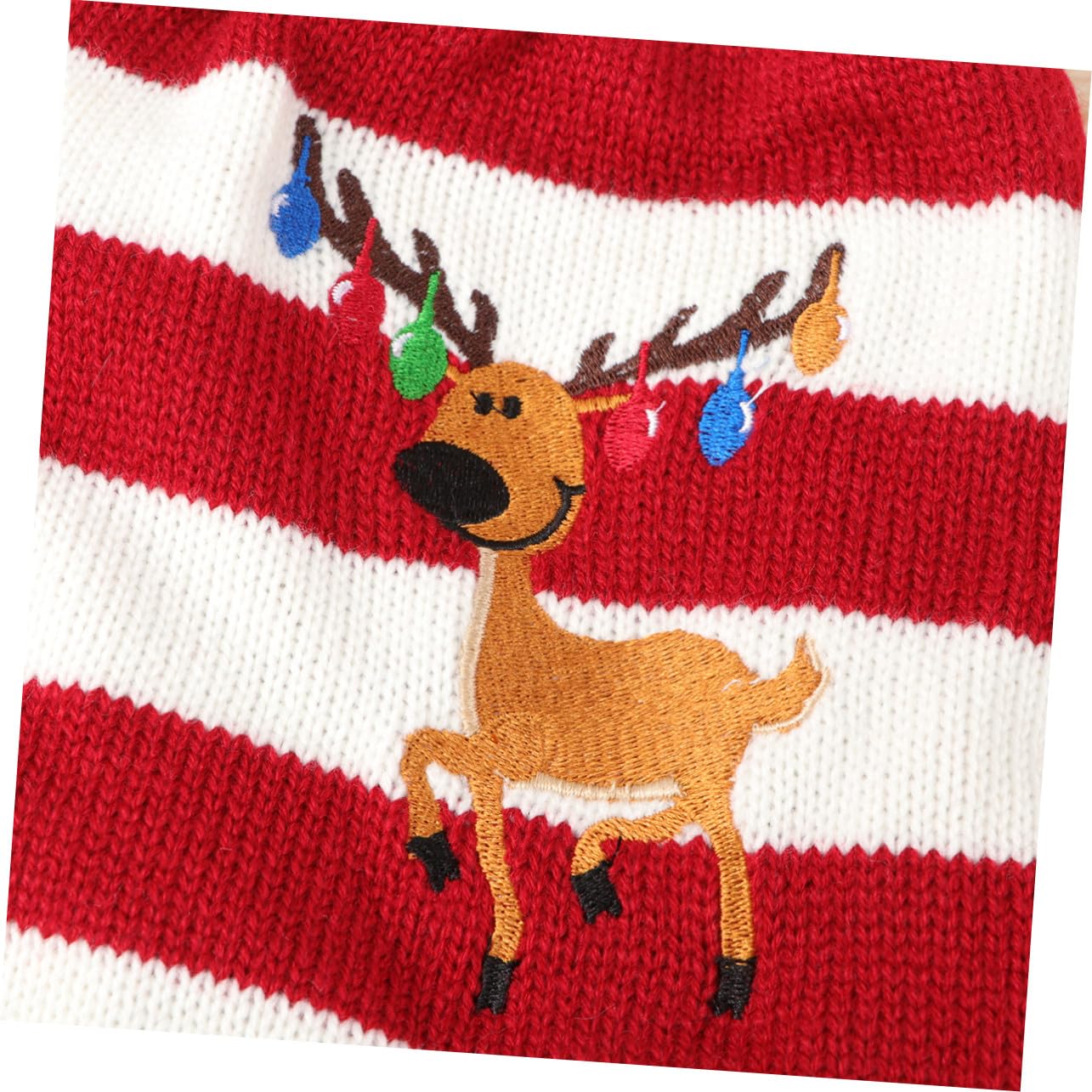 HANABASS 3 Pièces Pull Tricot pour Chien XS Rouge Motif Vêtements de Noël Chaleur et Confort pour Animaux Dexception
