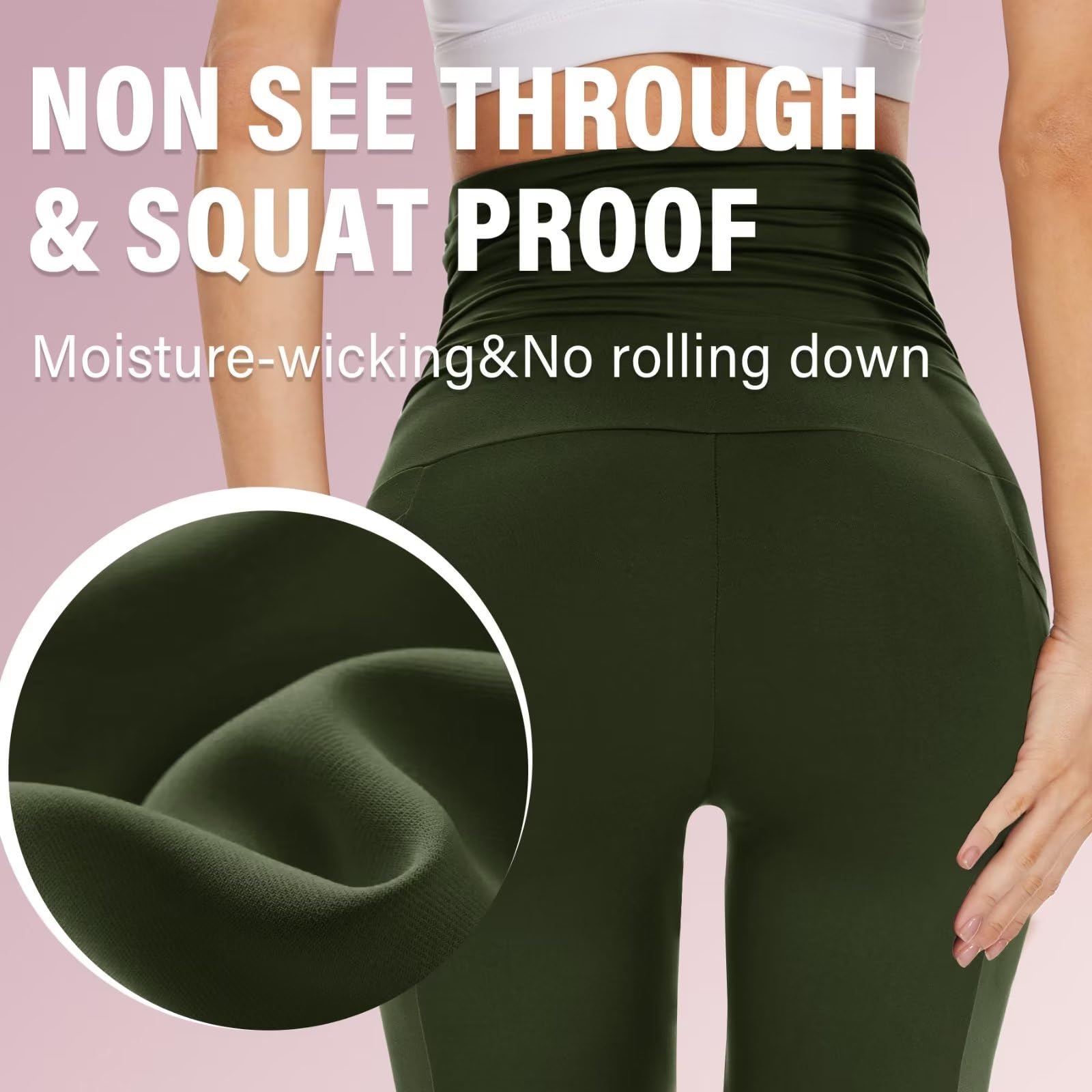 Sundwudu Paquete de 2 leggings de maternidad sobre el vientre, pantalones de yoga de cintura alta para mujer, pantalones de entrenamiento activo con bolsillos