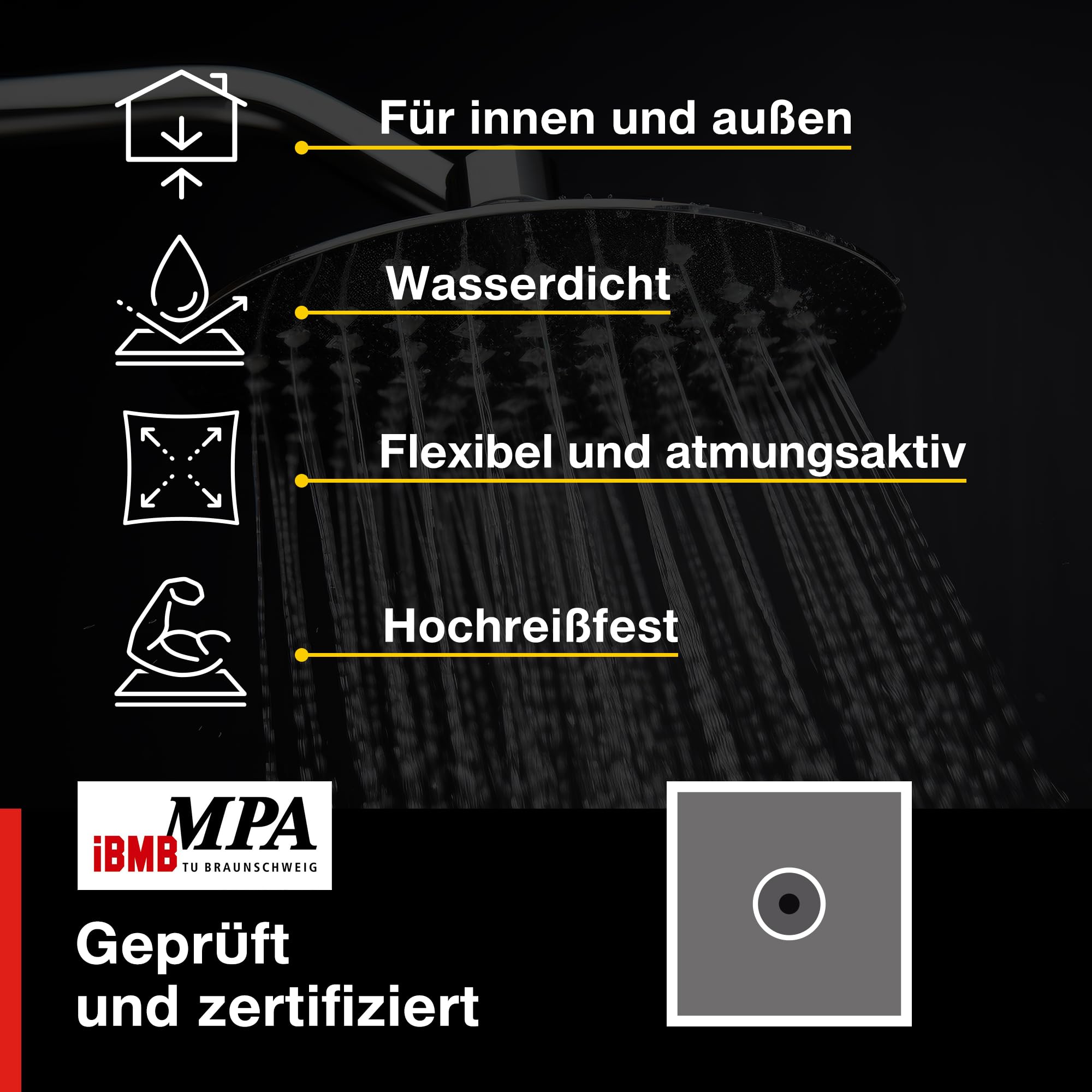 Isolbau Wandmanschette P3 Blau - 50 Stück 120 mm Dichtband - Wasserdichte Manschette für Sanitär, Dusche, Bad, Fliesen, Abdichtung Dichtmanschette für Innen- & Außenbereich