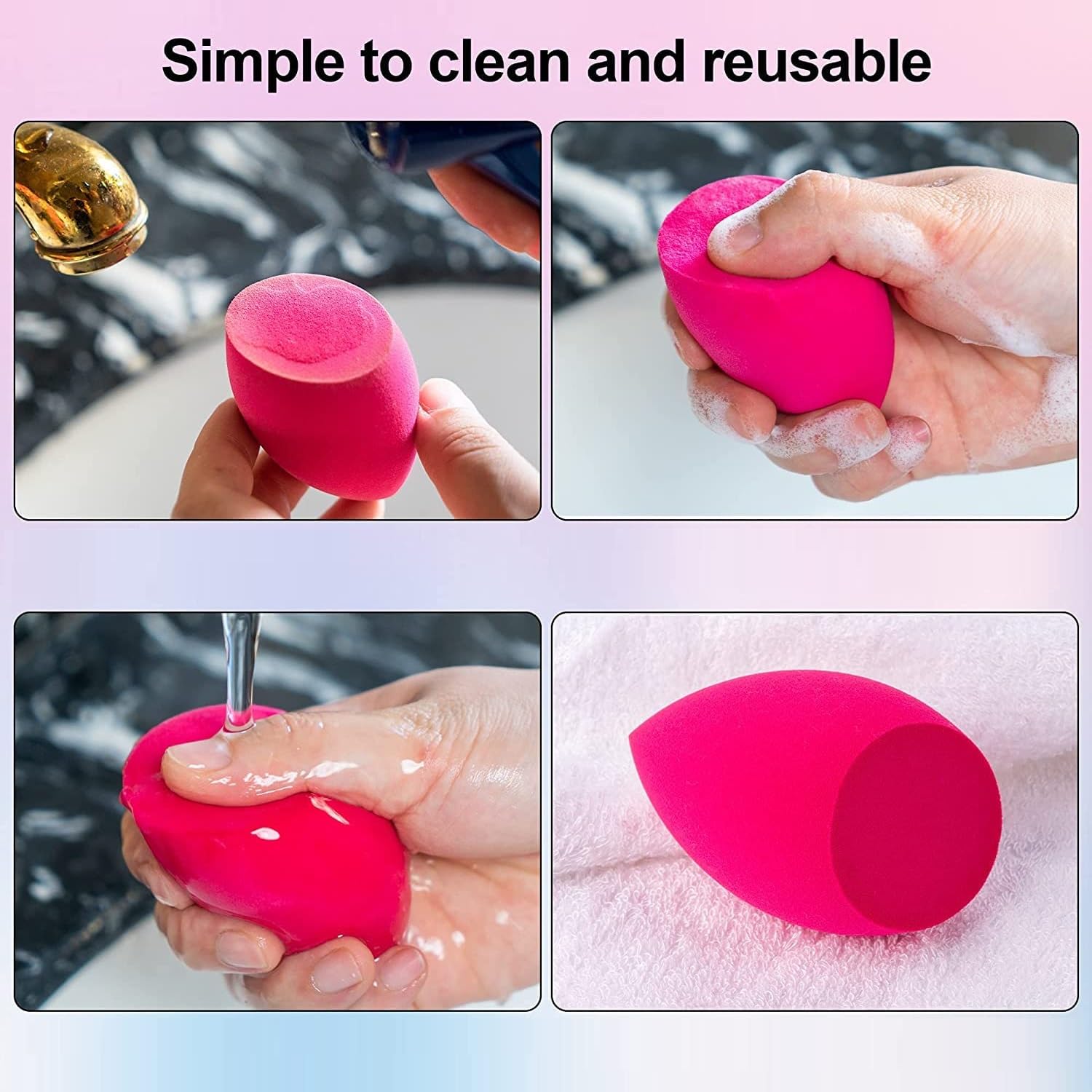 Beautiflame Makeup Sponge, 2 Pcs Multi-colored Blender Sponges for Foundations,Powders & Creams (PACK OF-2 Multicolor) 1