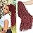 24 Inch 7 Packs Soft Locs Crochet Hair Red Color BUG Burgundy New Faux Locs Pre-looped Super Lightweight Synthetic Hair Braids For Black Women (24inch, 7packs, BUG)