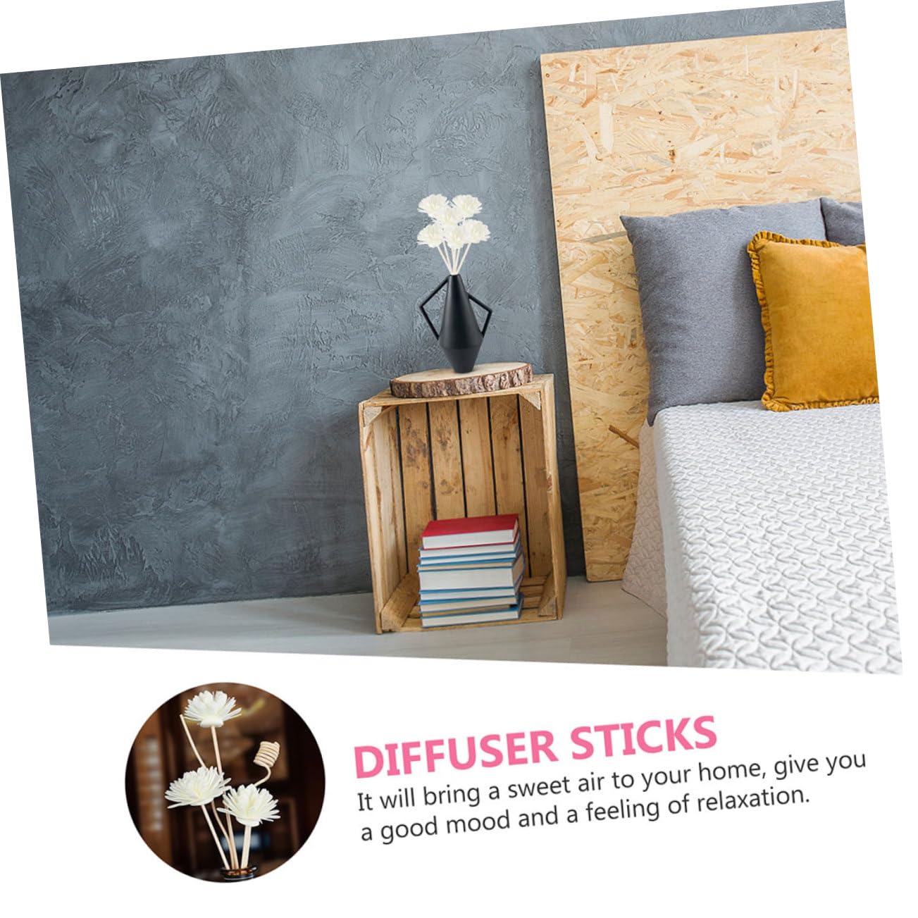 VALICLUD Bâtonnets Diffuseurs pour Diffuseur de Parfum Liquide de Fleurs Simulées Blanches en Bois et PE, Recharge Remplacement Pack de 10 Pièces Décoration Maison DIY