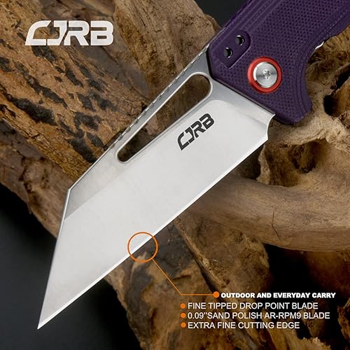 Miniatura 3 de CJRB - Cuchillos plegables RUFFIAN (J1924-VT) AR-RPM9 Hoja de acero en polvo violeta púrpura G10 mango táctico cuchillo plegable de bolsillo