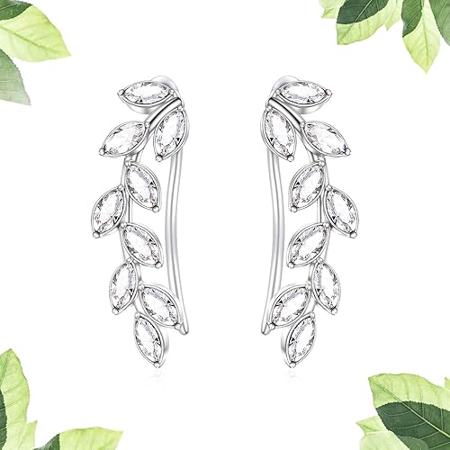 Miniatura 8 de AOBOCO Aretes de plata de ley 925 hipoalergénicos para orejas sensibles, hechos con cristales austriacos