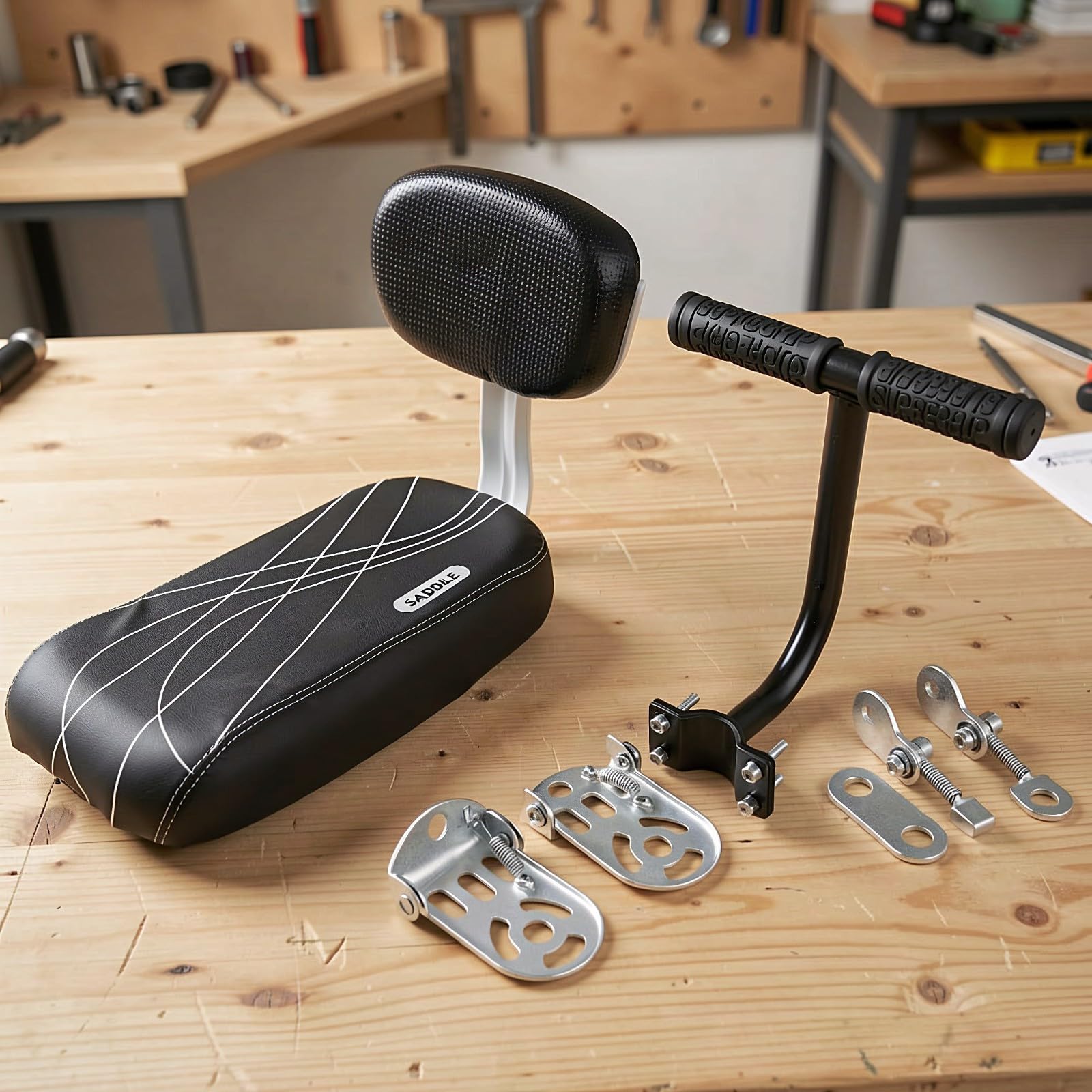 Zerodeko 1 Juego de cojín para Asiento Trasero de Bicicleta Infantil con