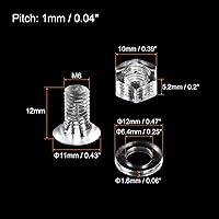 Vista 2 de uxcell Tornillos de máquina Phillips de plástico M6 x 0.472 in con tuercas y arandelas planas, pernos de máquina de cabeza plana de PC