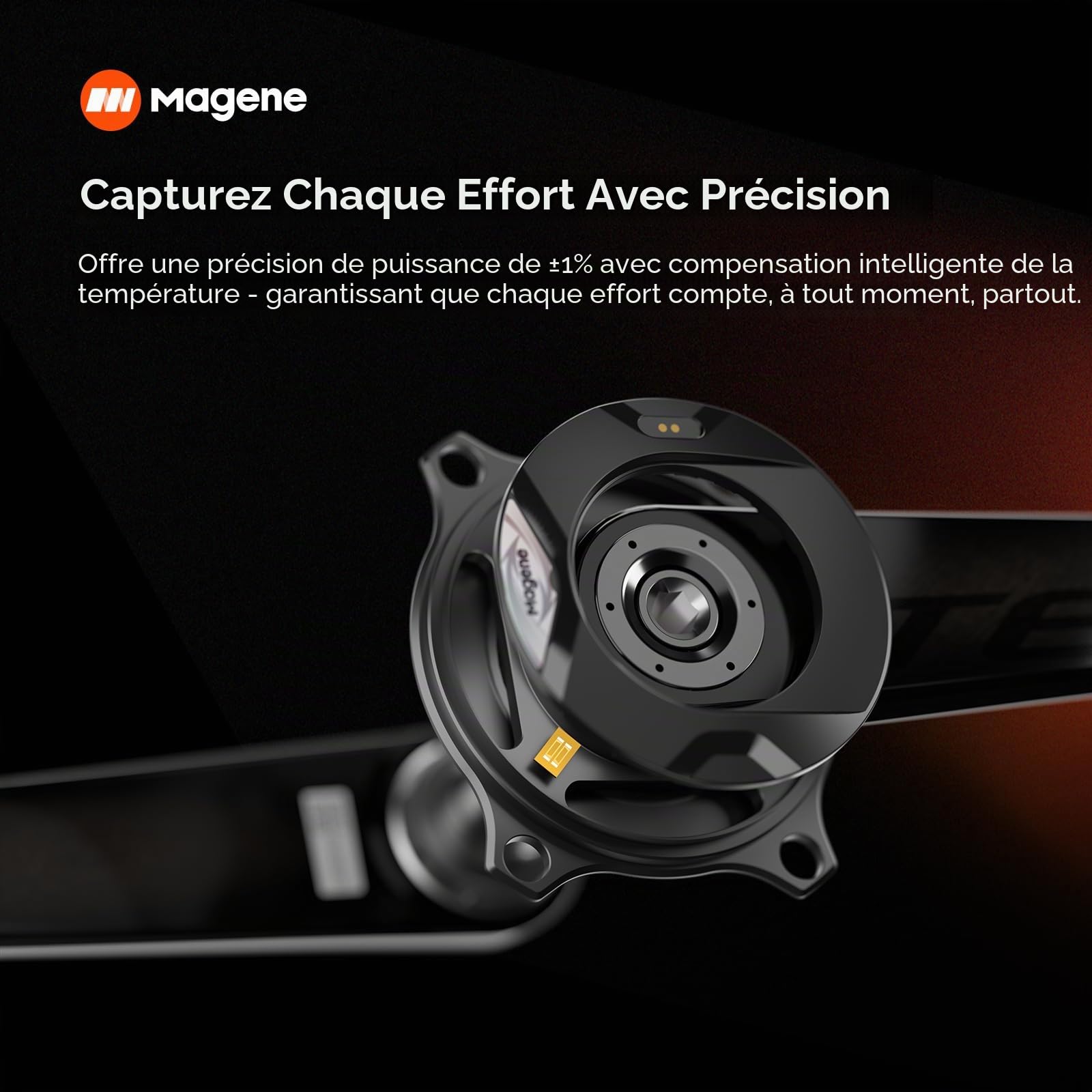 Magene TEO Pédalier P515 avec Capteur de Puissance, 4 Boulons, 110BCD, axe de 29 mm, Bluetooth Ant, Pédale de Cadence, équilibre, Pédalier en Carbone