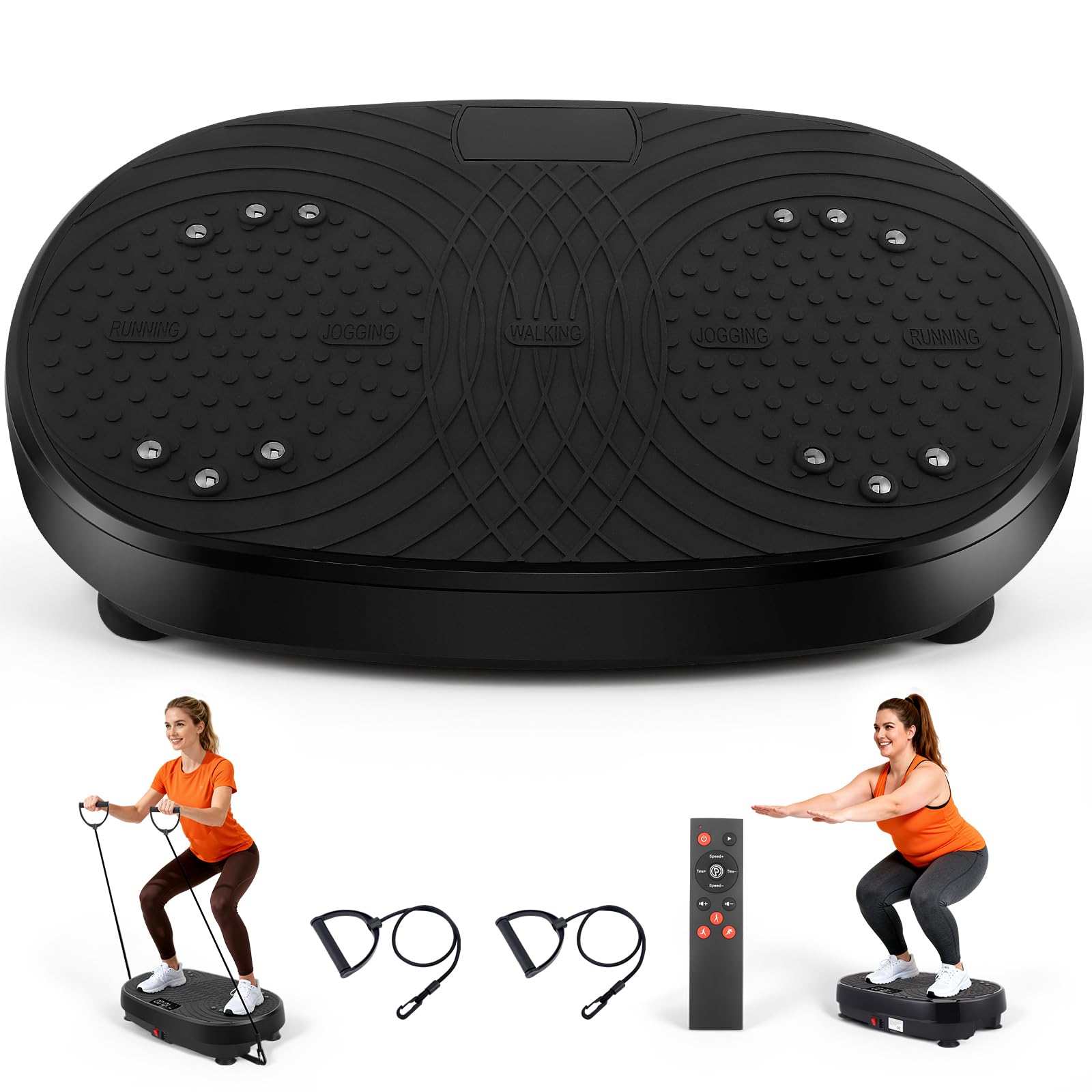 Vibration Plate, Plateforme de Fitness Vibrante pour Le Drainage Lymphatique, 120 Niveaux d’Intensité Plaque Vibrante Maison Antidérapante avec Haut Parleur Bluetooth & Télécommande