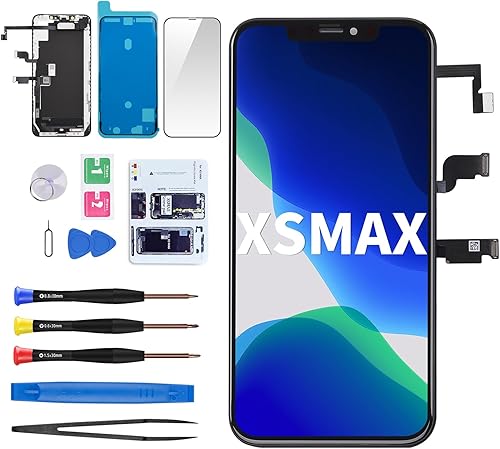 Reemplazo de pantalla para iPhone Xs Max con sensor de proximidad de altavoz de oído 6.5 pulgadas, pantalla LCD, digitalizador táctil 3D, montaje