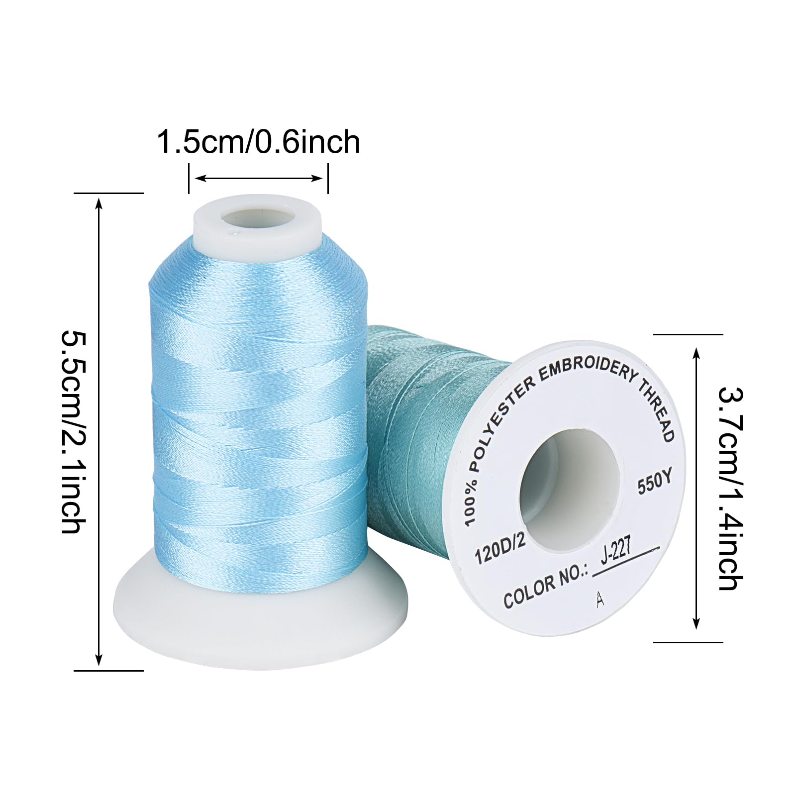 Polyester-Stickgarn und Garnspulen-Spulen-Sparer, 28 Janome-Farben, Stickmaschinengarn-Set, 500 m pro Spule + 28 Spulenumhüllungen für Näh- und Stickmaschinen, 28 Farben, 2 Stück