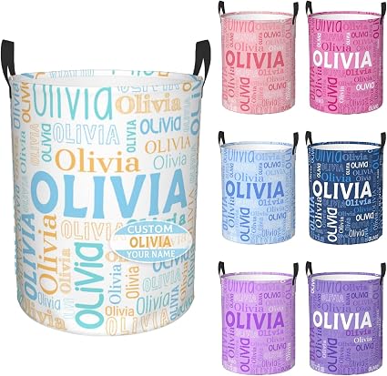 Personalized Laundry Hamper With Custom Name – Oxford Cloth, Foldable, Two Sizes, For Bedroom Or Bathroom - View #7