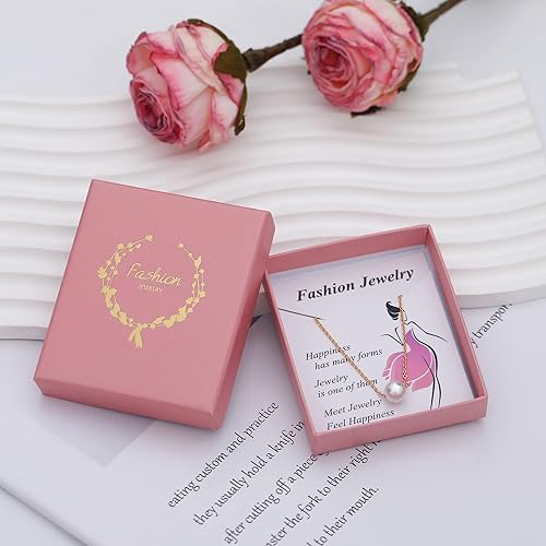 Miniatura 7 de TOBENY Pearl Necklaces for Women 14k Gold Plated Handmade White Pearl Choker Necklace Dainty Small Tiny Beaded Pearl Strand Chain Necklace Delicate