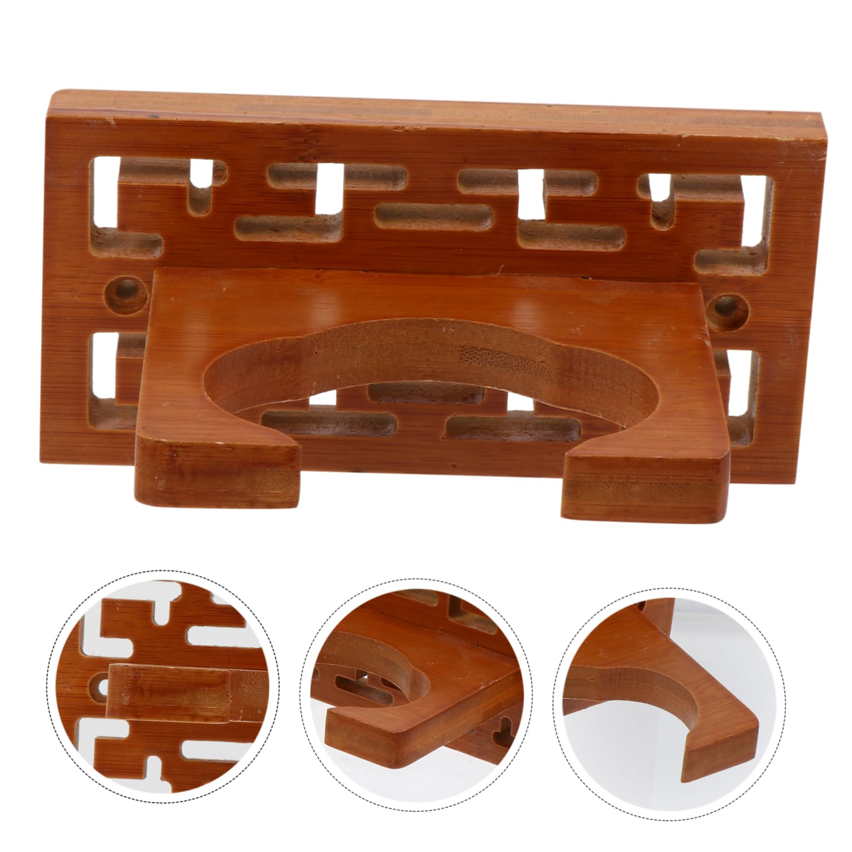 HANABASS 1Pc Cucurbit Flute Wall Rack Sturdy Wooden Storage Holder Space Saving Design for Displaying Instruments Easy Installation for Home Decor