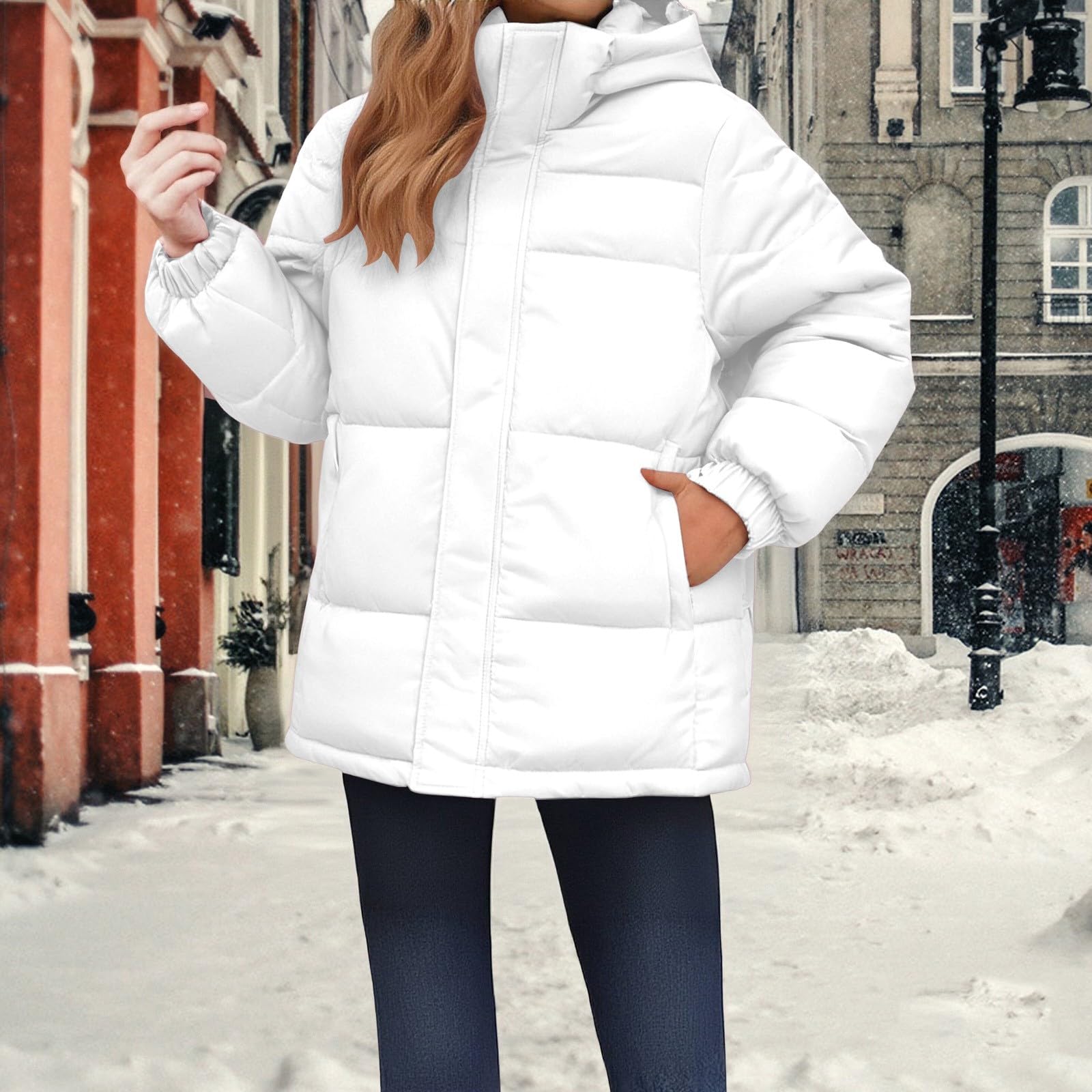 Giacche da donna con cappuccio oversize casual da donna giacche imbottite
