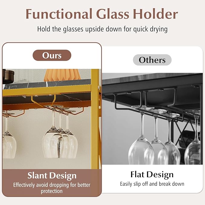 Soporte para Vino GOFLAME 21 Botellas, Organizador de Piso con Portavasos miniatura 7