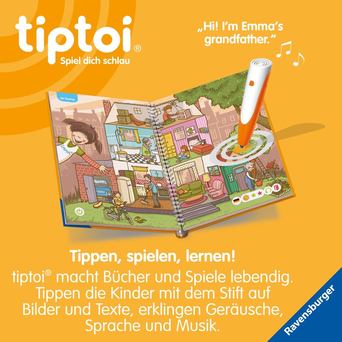 tiptoi Ravensburger Set, WWW słownik szkolny angielski + 00110 długopis, zabawka edukacyjna dla dzieci