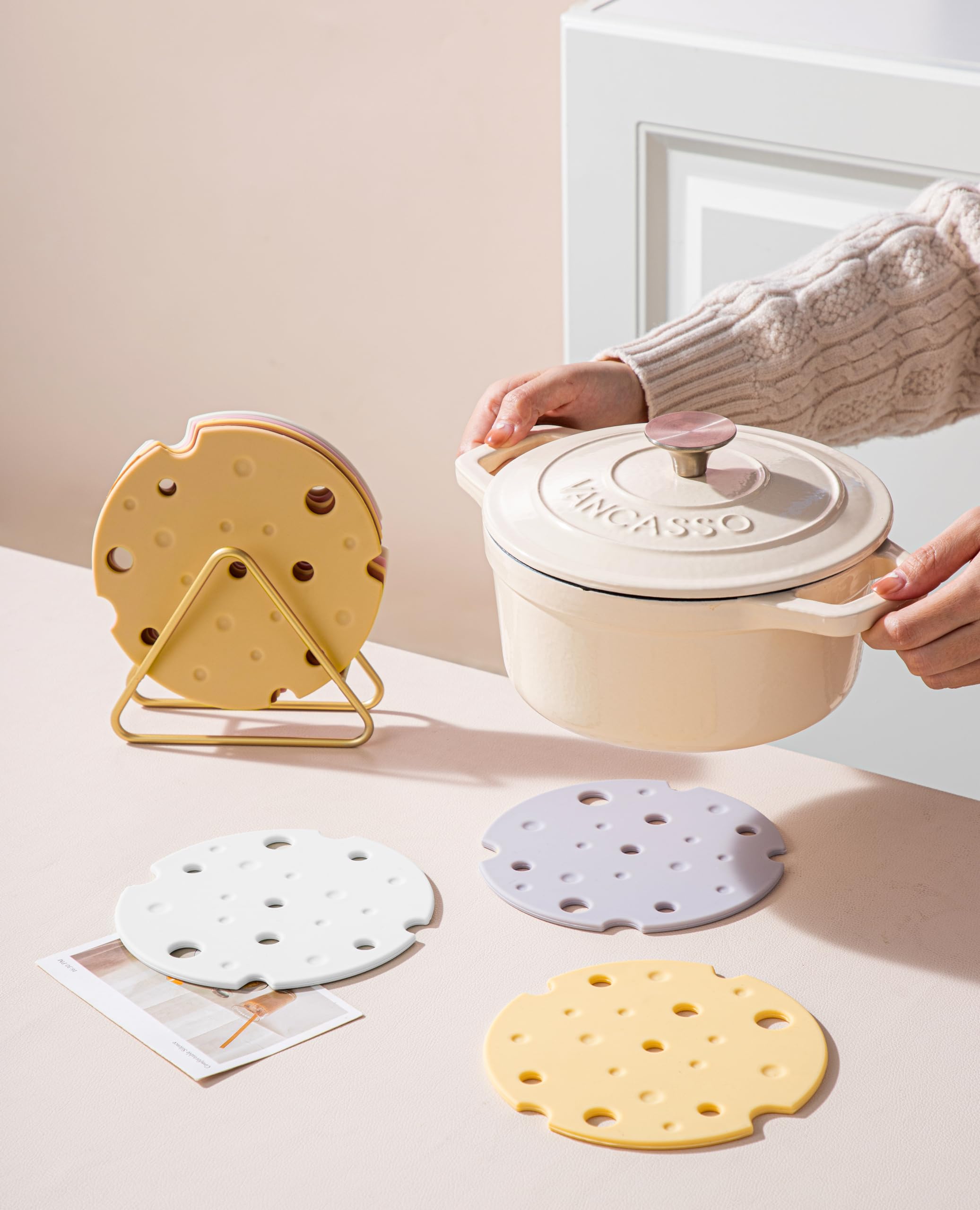 Amazon｜tatiuh(タティウ) シリコン 鍋敷き 16CM おしゃれ チーズ