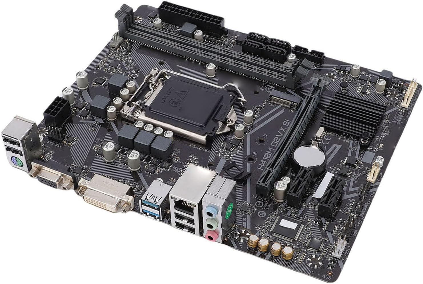 ciciglow H410M S2 M ATX Computer Motherboard, 2 DDR4 DIMM Slots DDR4 64GB Desktop Board for LGA 1200 10th Gen Core CPU Processor, with DVI VGA Output