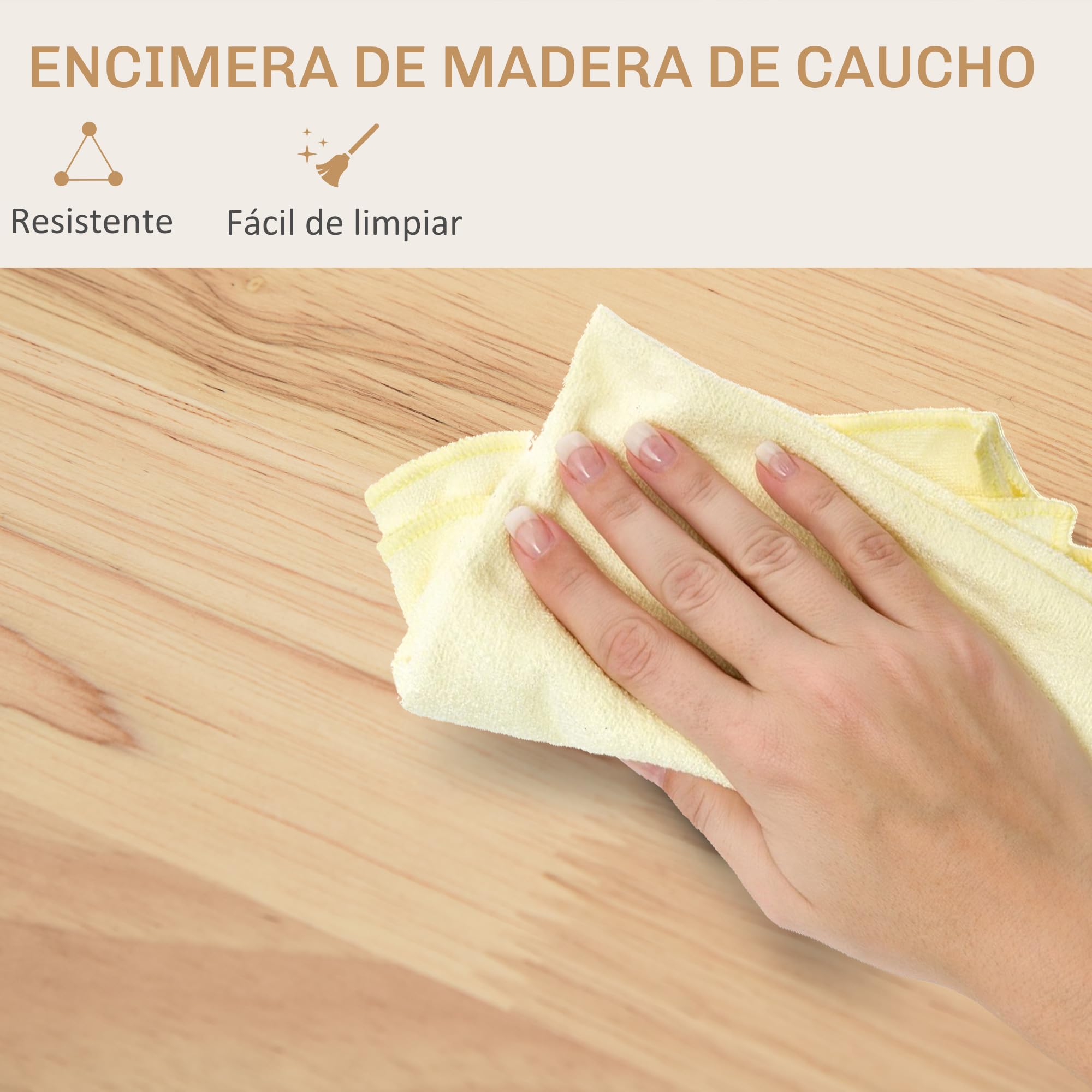 HOMCOM Carro de Cocina con Ruedas 3 Cajones, 2 Puertas y Especiero Blanco | Isla de Cocina, estante ajustable, barra de colgar, 128,8x75,5x92,5 cm
