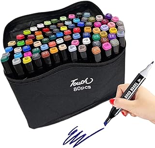 80 Colors Marker Pens, Alcohol Markers, Permanent Marker Pens, Artist Pens for Drawing, Painting, Anime, DIY, Sketching, Design, Double Tipped Graphic Marker Pen