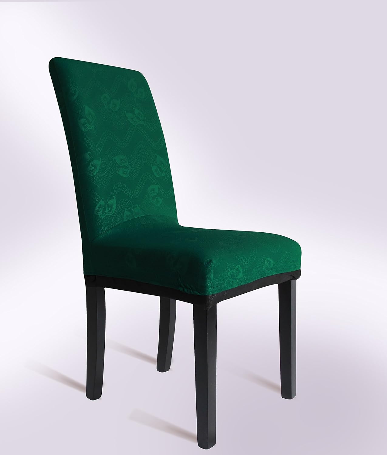 Embossed Colourful Polyester Dining Chair Covers (2, Green)