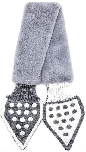 Miniatura 3 de Bufanda de felpa de invierno para niños y niñas, de piel sintética, esponjosa, cálida, para el cuello, bufandas, chal