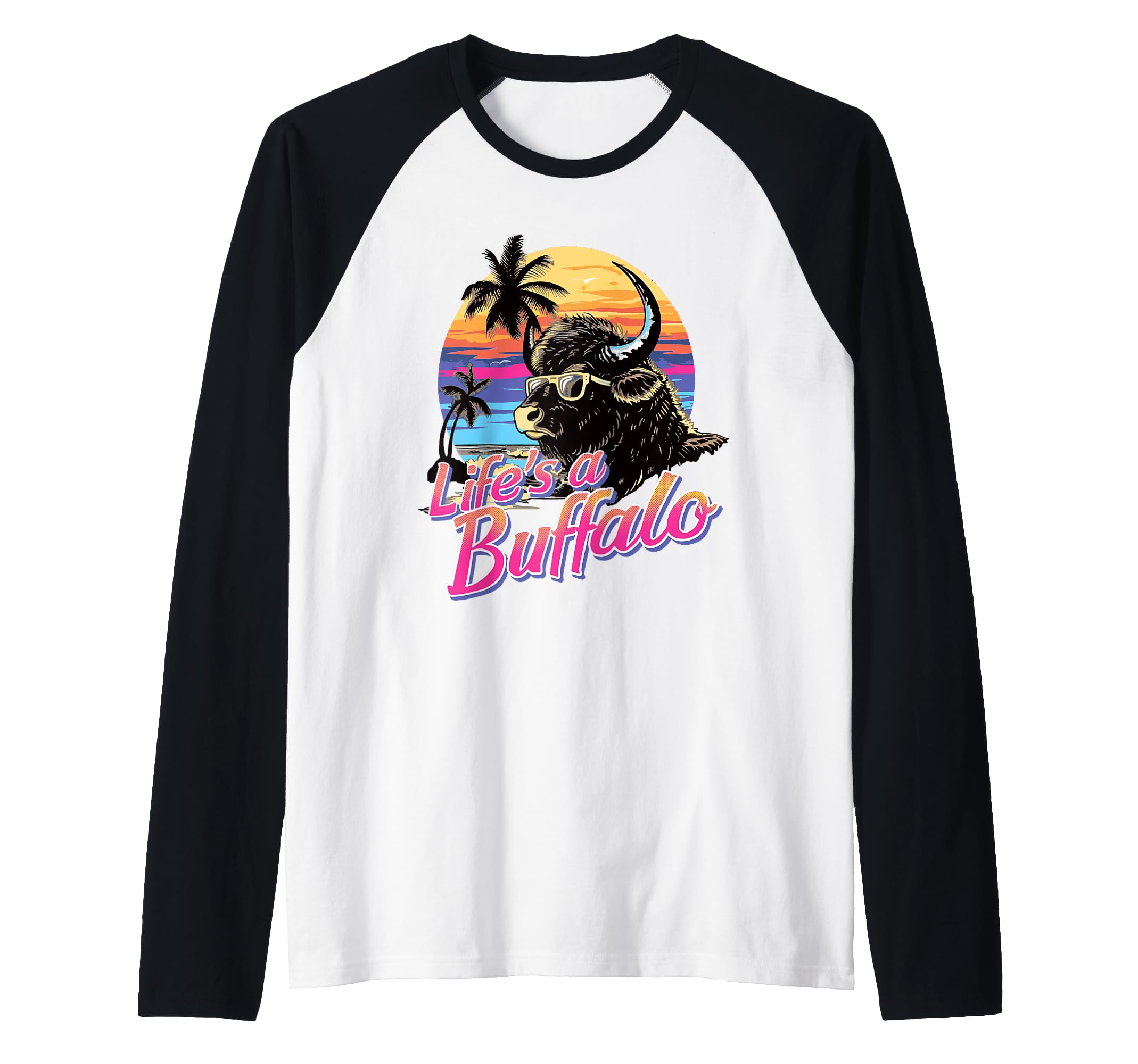Celebrate BuffaloLIFE'S A BUFFALO - NY State city pride retro throwback beach Raglan Baseball Tee